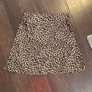 LOFT Animal Print A-Line Skirt
